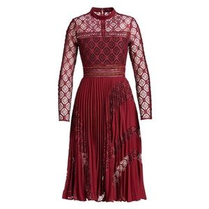 Self Portrait Symm Lace Panelled Midi Dress UK6 US2